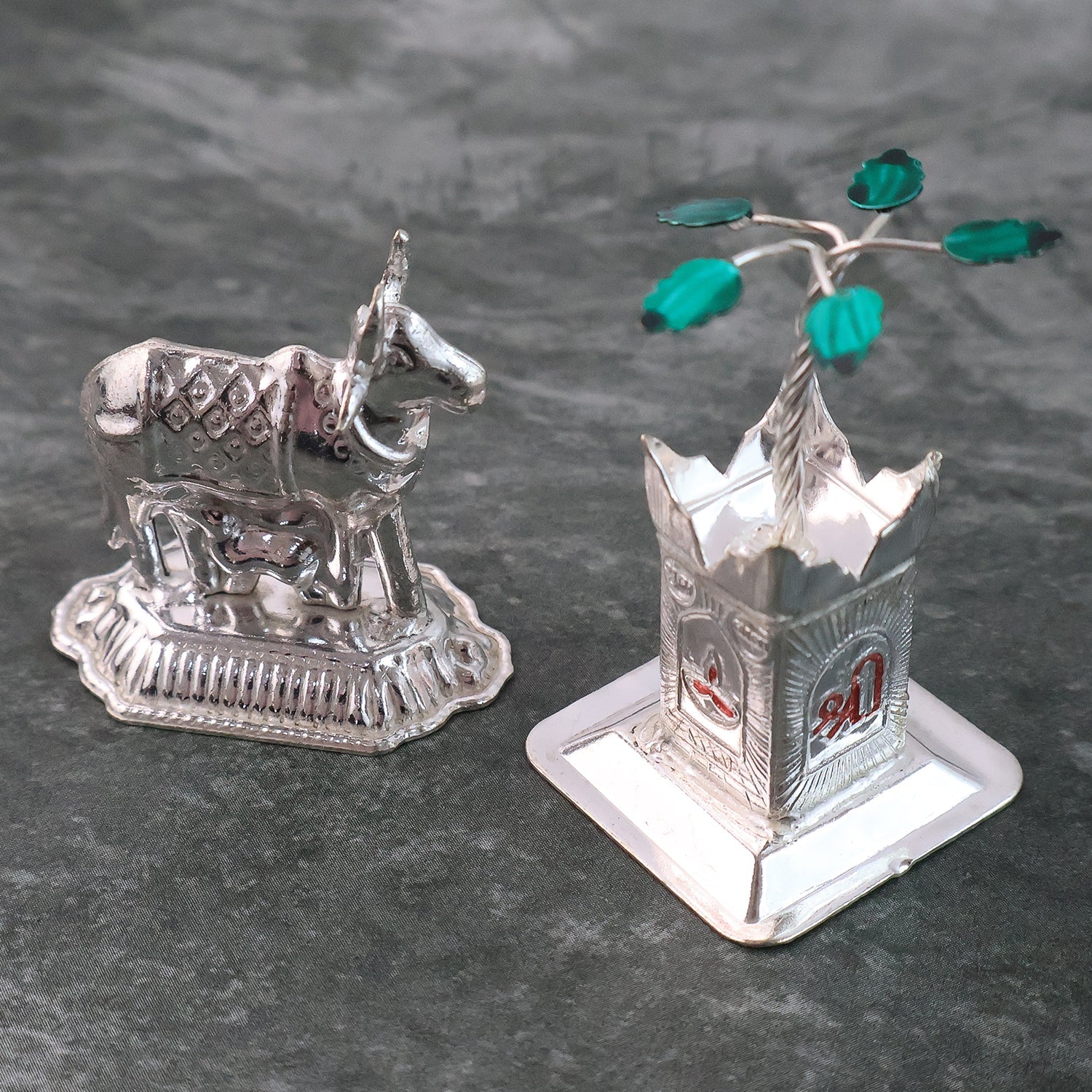 Religious Silver-Plated Kamdhenu  Religious Silver-Plated Kamdhenu